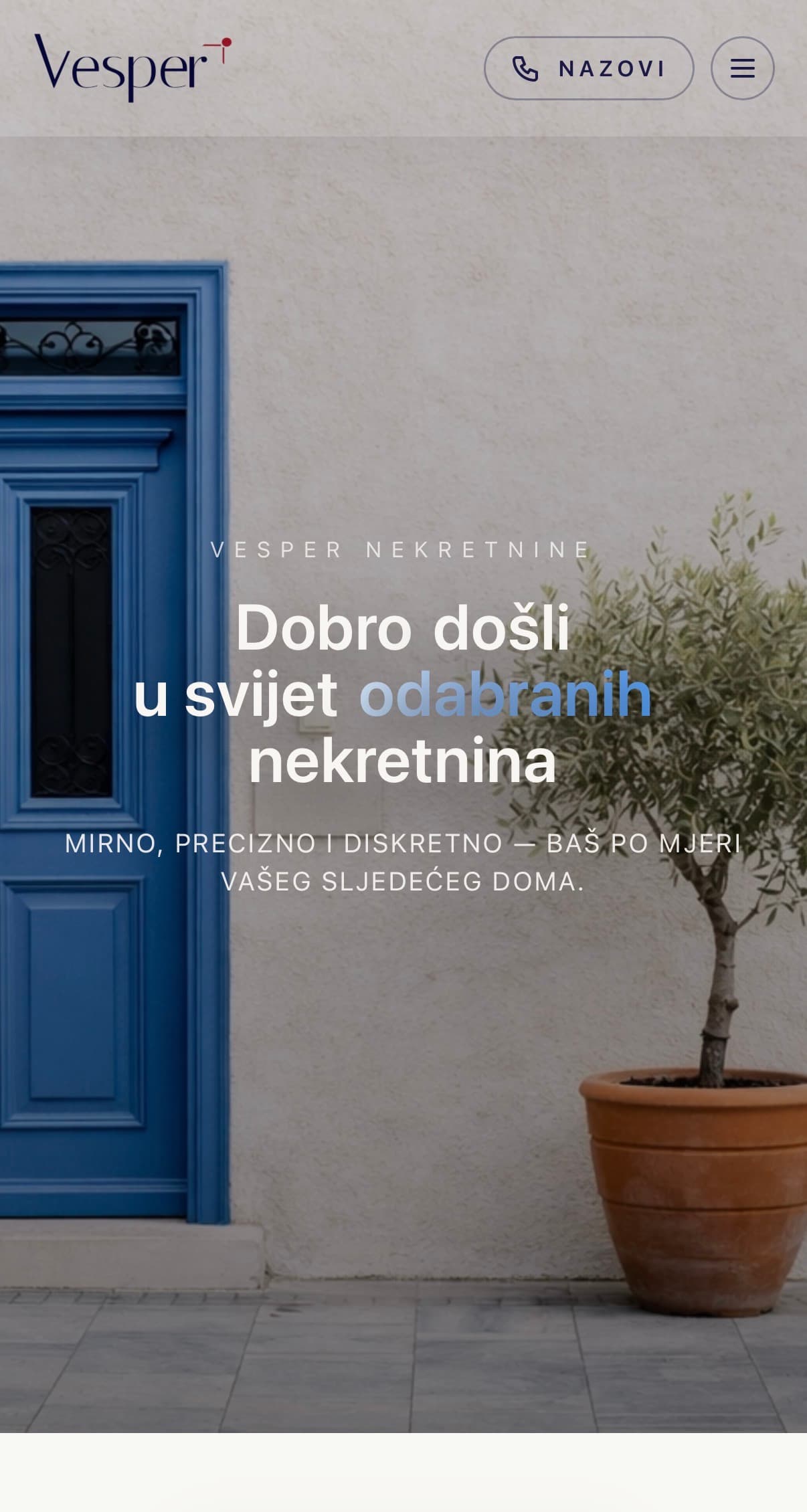 Vesper nekretnine — mobilni prikaz